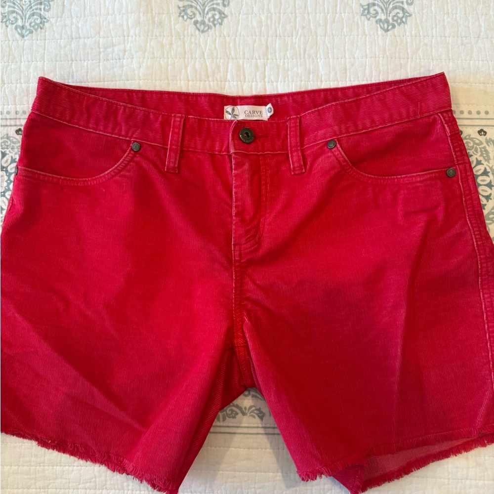 Carve Designs Red Oahu Shorts 6” inseam